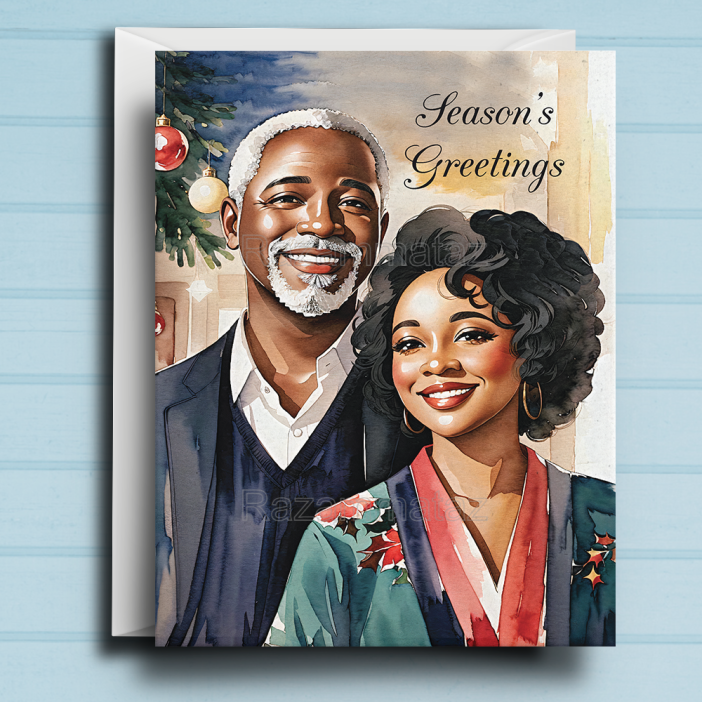 Black Couple I Christmas Card